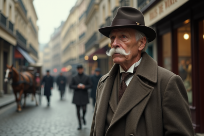Homme âgé en 1920s dans une ville européenne